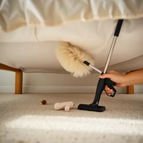 jak sprzątać pod niskim łóżkiem