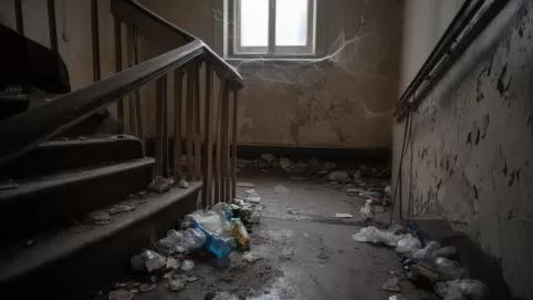 Sąsiad nie sprząta klatki schodowej